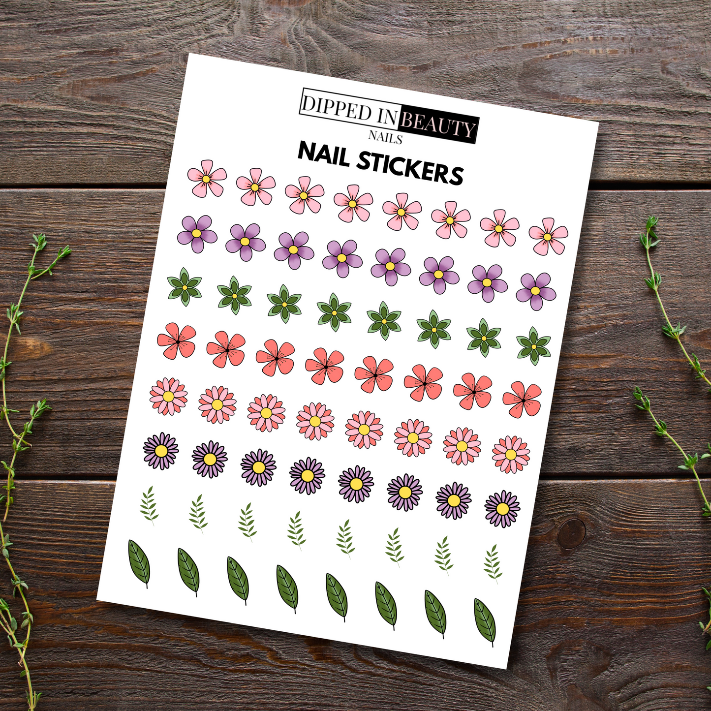 Spring Flowers Nail Stickers
