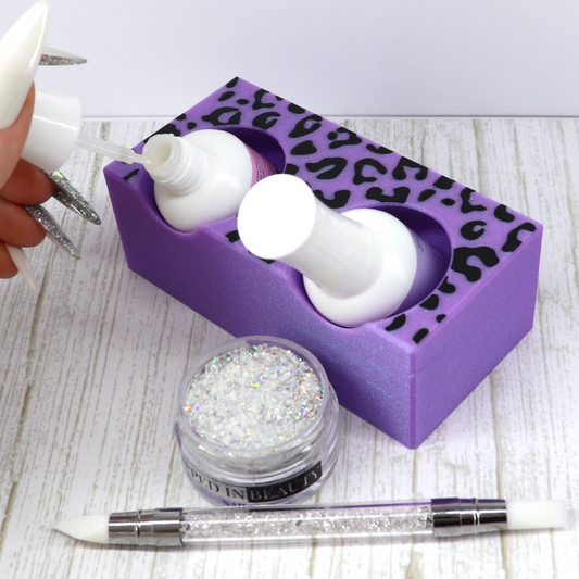 Leopard Print nail polish holder, dip liquid organizer