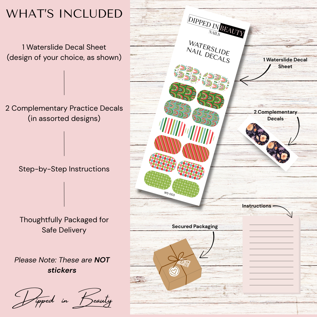 Holiday Waterslide Nail Decals | Waterslide 003