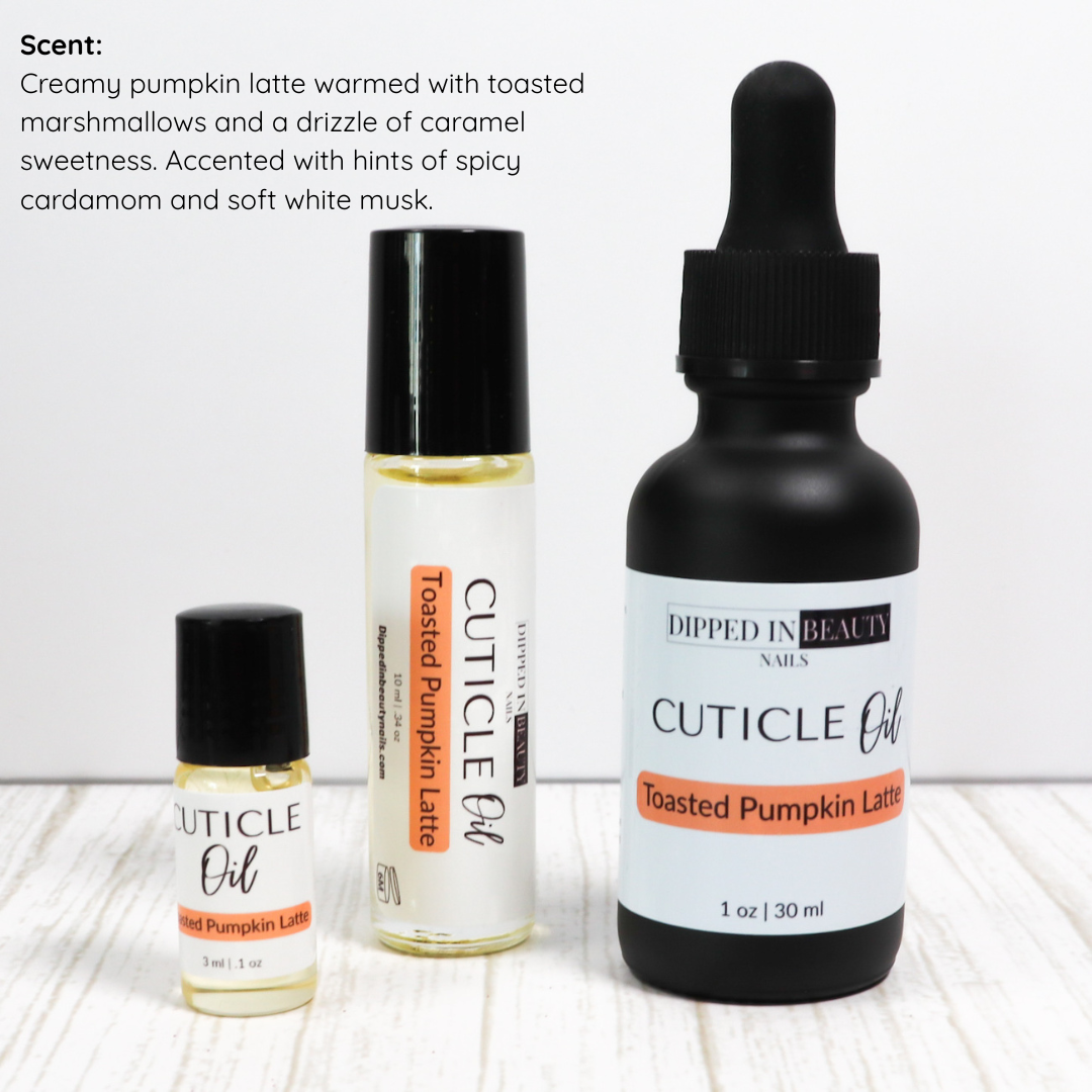 Toasted Pumpkin Latte Cuticle Oil β Fall Scented Nail Care, Moisturizing Cuticle Oil with Pumpkin, Caramel & Marshmallow