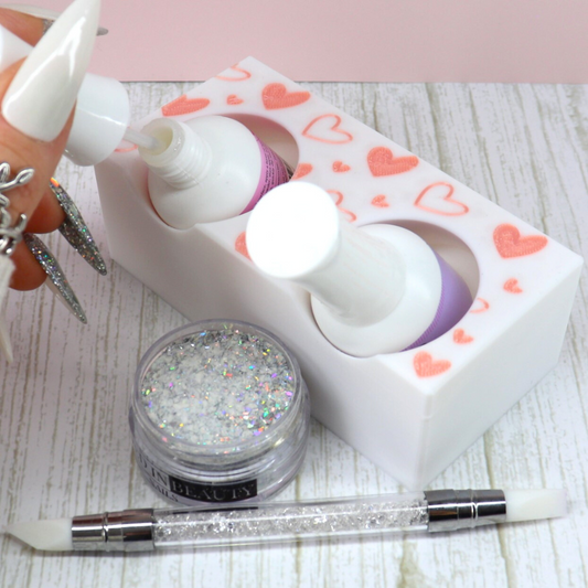 Heart pattern nail polish holder, dip liquid organizer