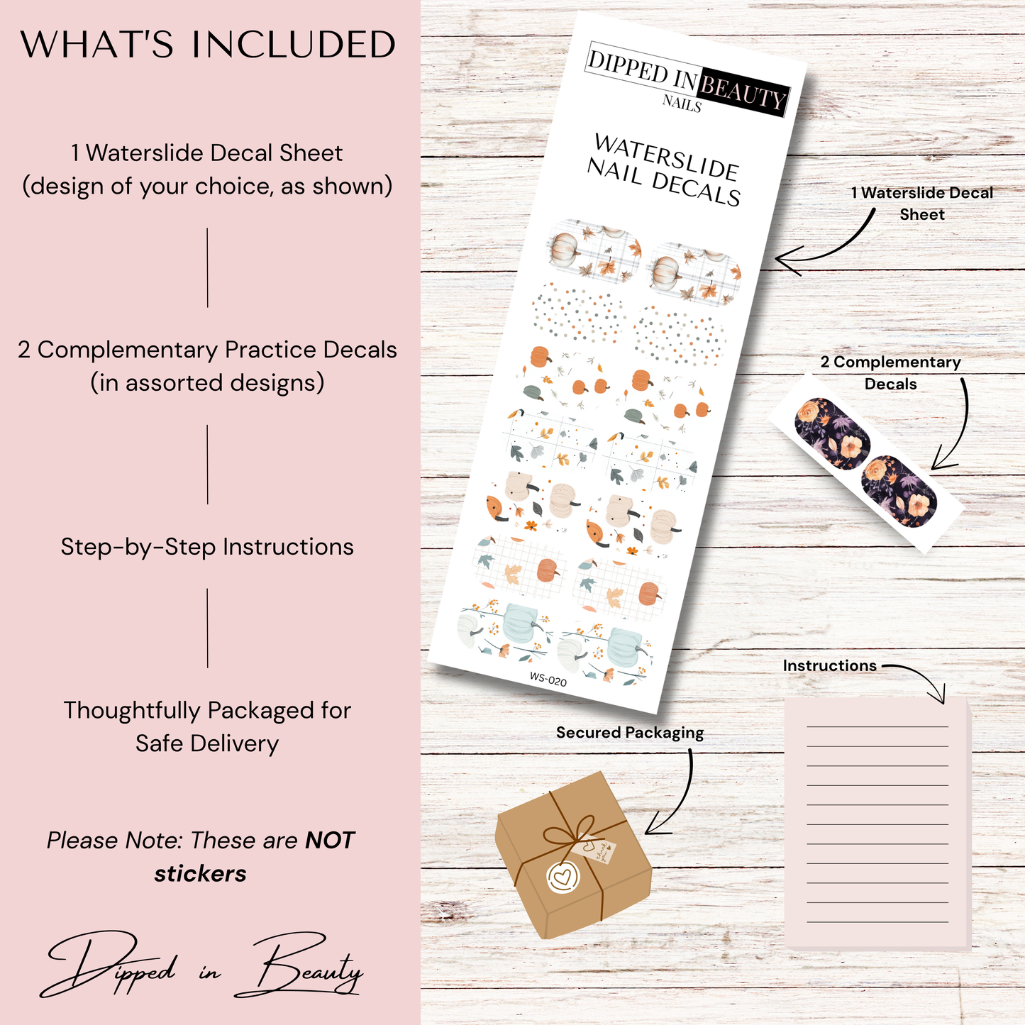 Neutral Autumn Full Nail Wraps | Waterslide 020