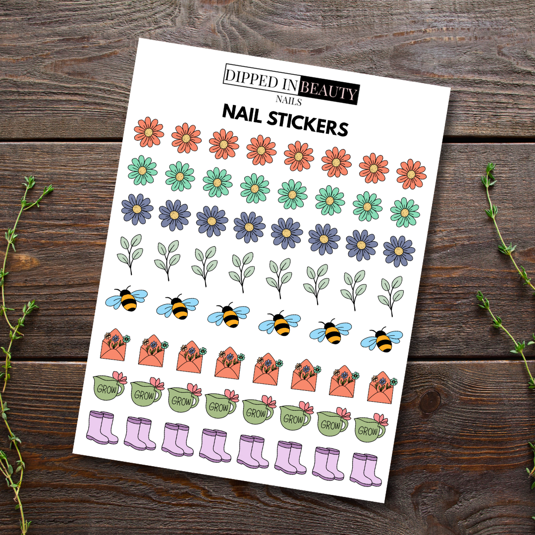 Spring Flower Nail Stickers