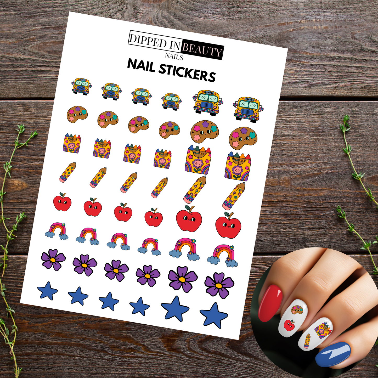 School Nail Stickers
