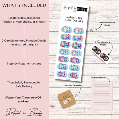 Cute Monster Nail Decals | Waterslide 073