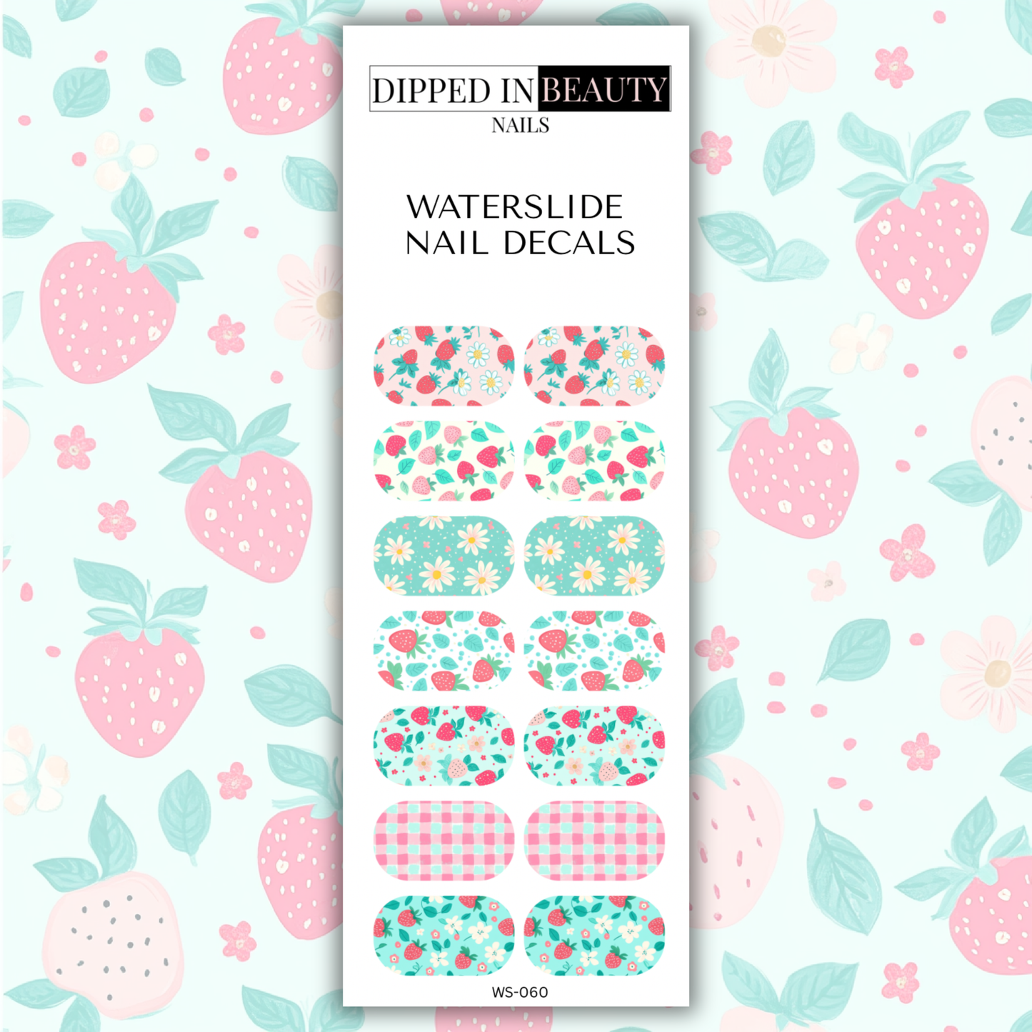 Strawberry & Daisy Waterslide Nail Decals | Waterslide 060