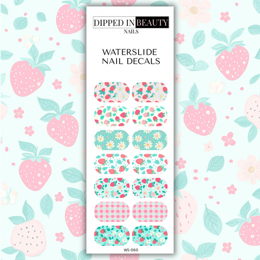 Strawberry & Daisy Waterslide Nail Decals | Waterslide 060