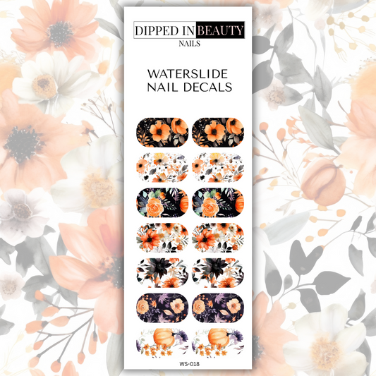 Fall Floral Waterslide Nail Decals | Waterslide 018