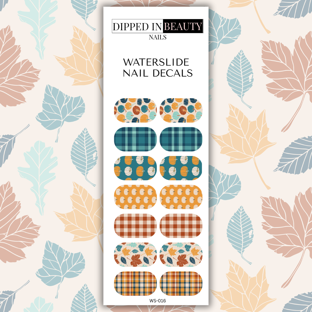 Fall Plaid Waterslide Nail Decals | Waterslide 016