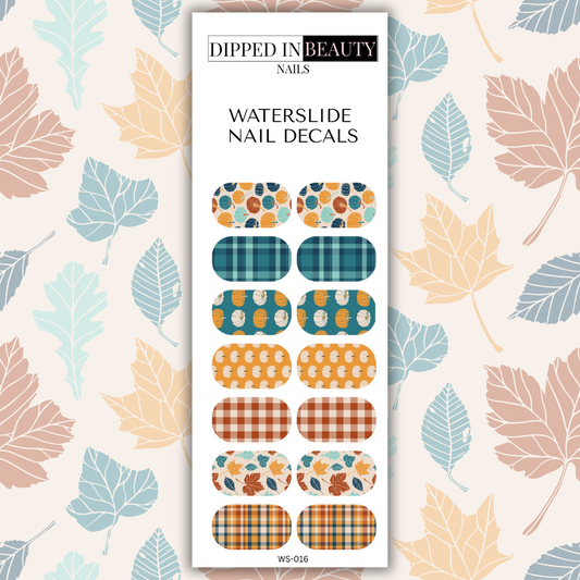 Fall Plaid Waterslide Nail Decals | Waterslide 016