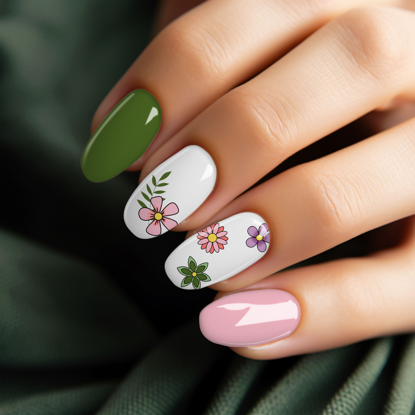 Spring Flowers Nail Stickers