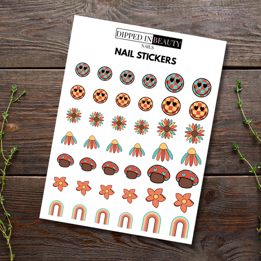 Retro Smiley Nail Stickers