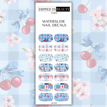 Cherry Bow Nail Decals | Waterslide 084