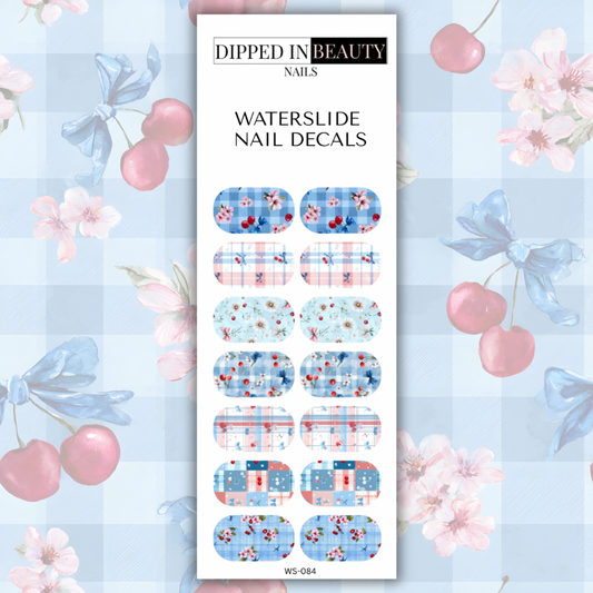 Cherry Bow Nail Decals | Waterslide 084