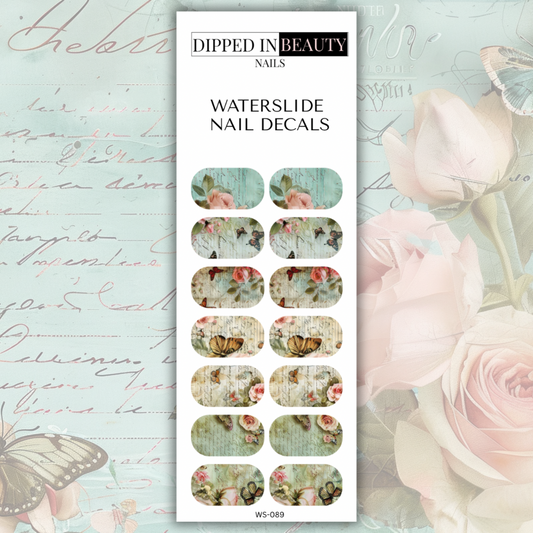 Vintage Floral Nail Decals | Waterslide 089