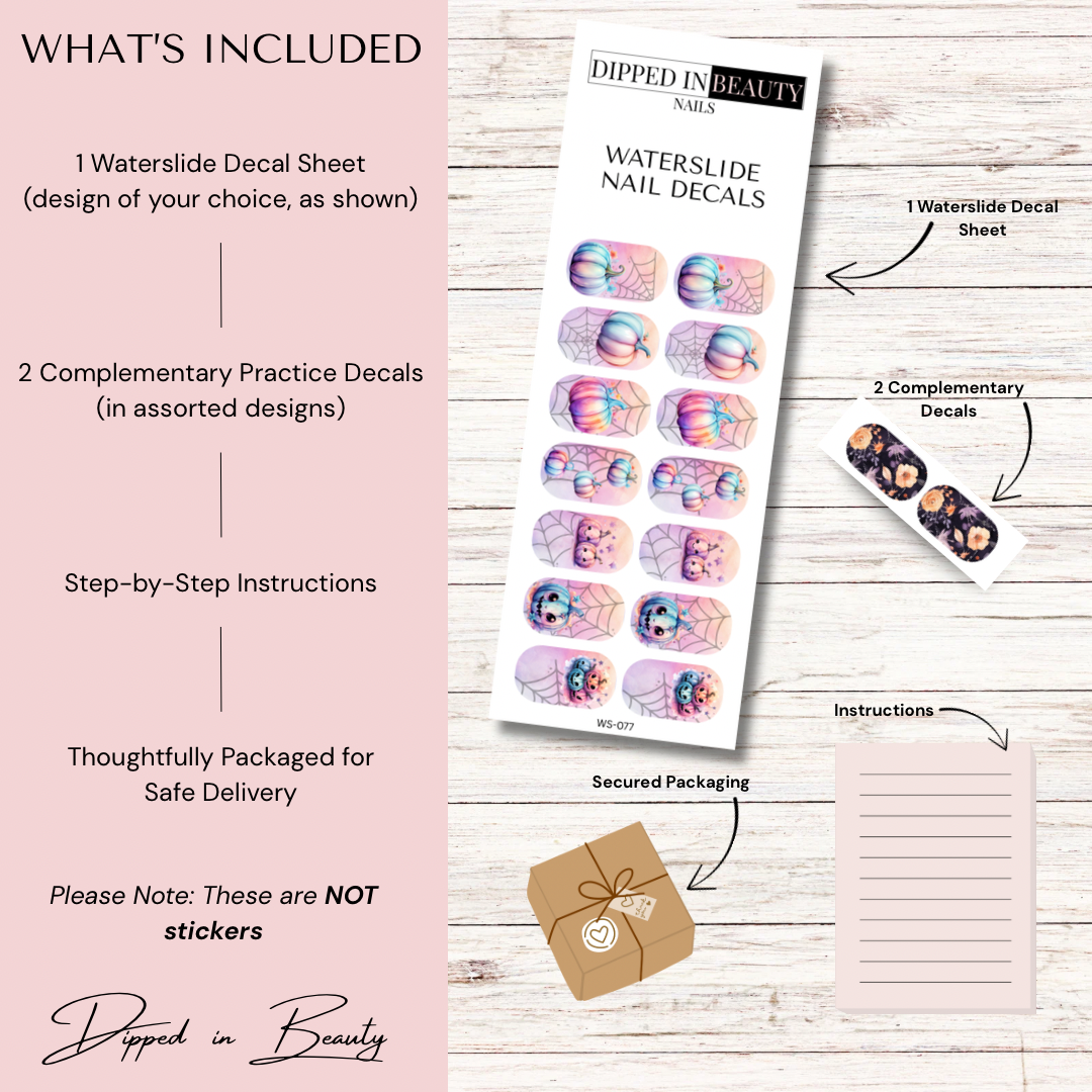 Pastel Halloween Nail Decals | Waterslide 077