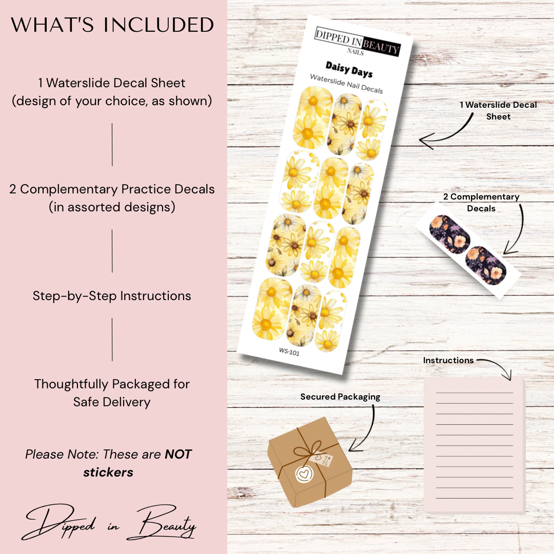 Daisy Days Waterslide Nail Decals | Waterslide 101