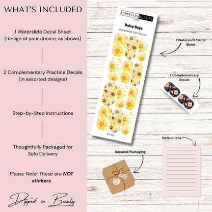 Daisy Days Waterslide Nail Decals | Waterslide 101