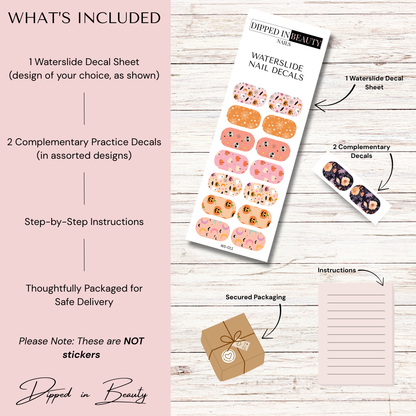 Pastel Pumpkin & Ghost Waterslide Nail Decals | Waterslide 011