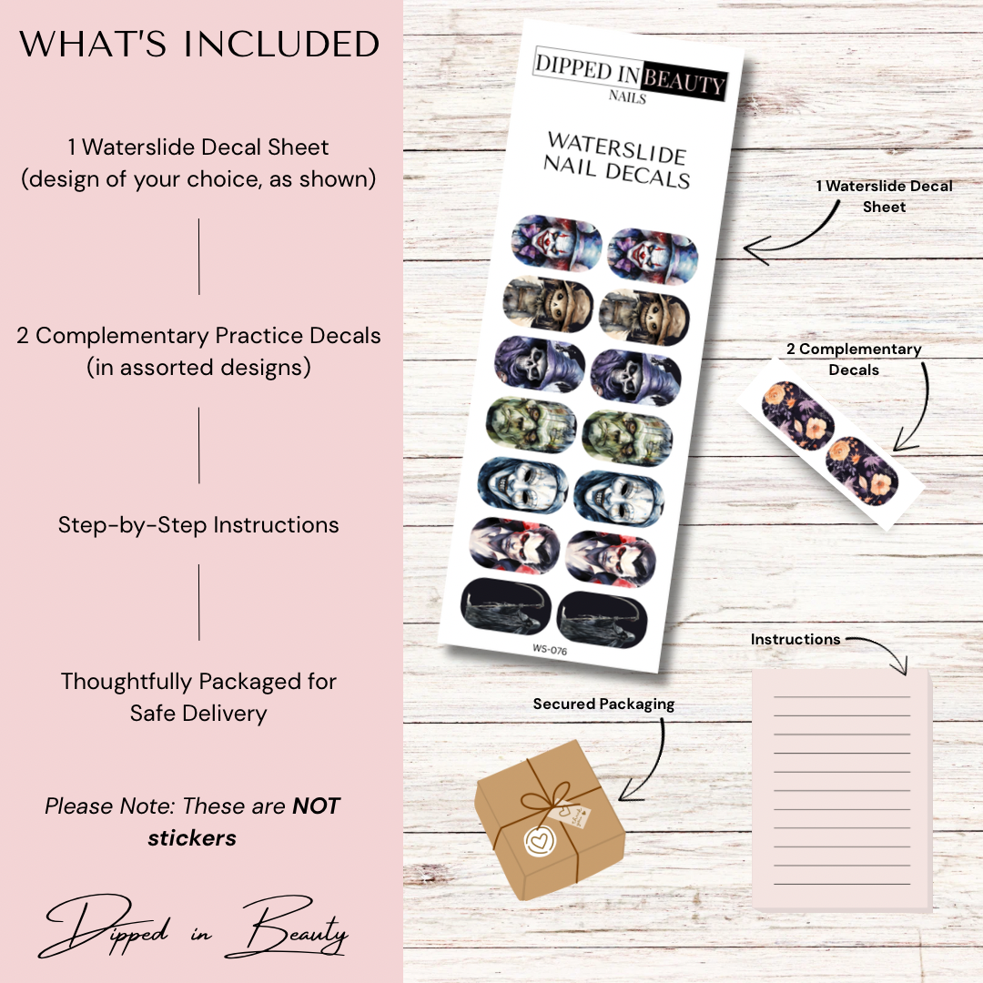 Horror Halloween Nail Decals | Waterslide 076