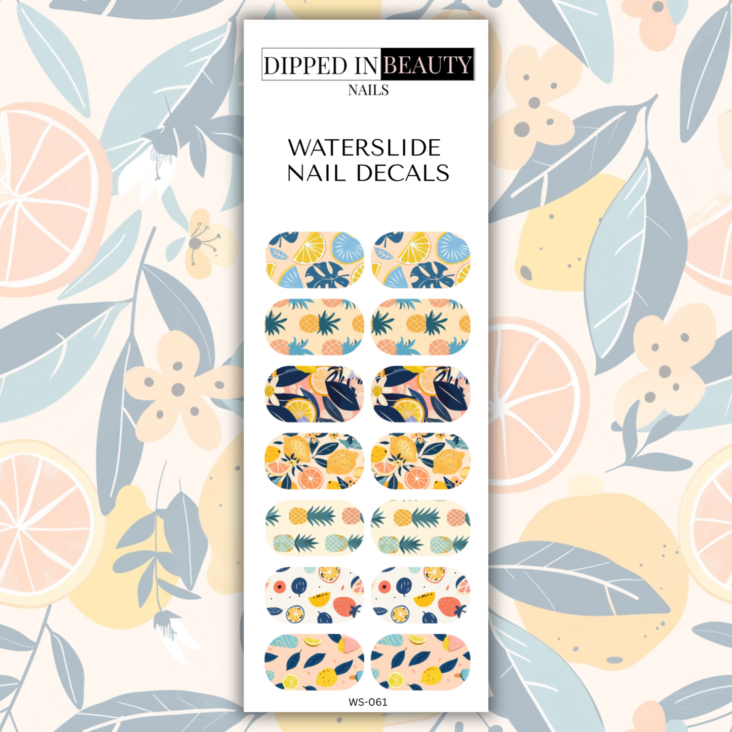 Citrus & Tropical Fruit Waterslide Nail Decals | Waterslide 061