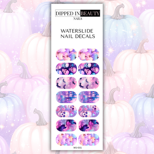 Pastel Halloween Pumpkin Waterslide Nail Decals | Waterslide 001