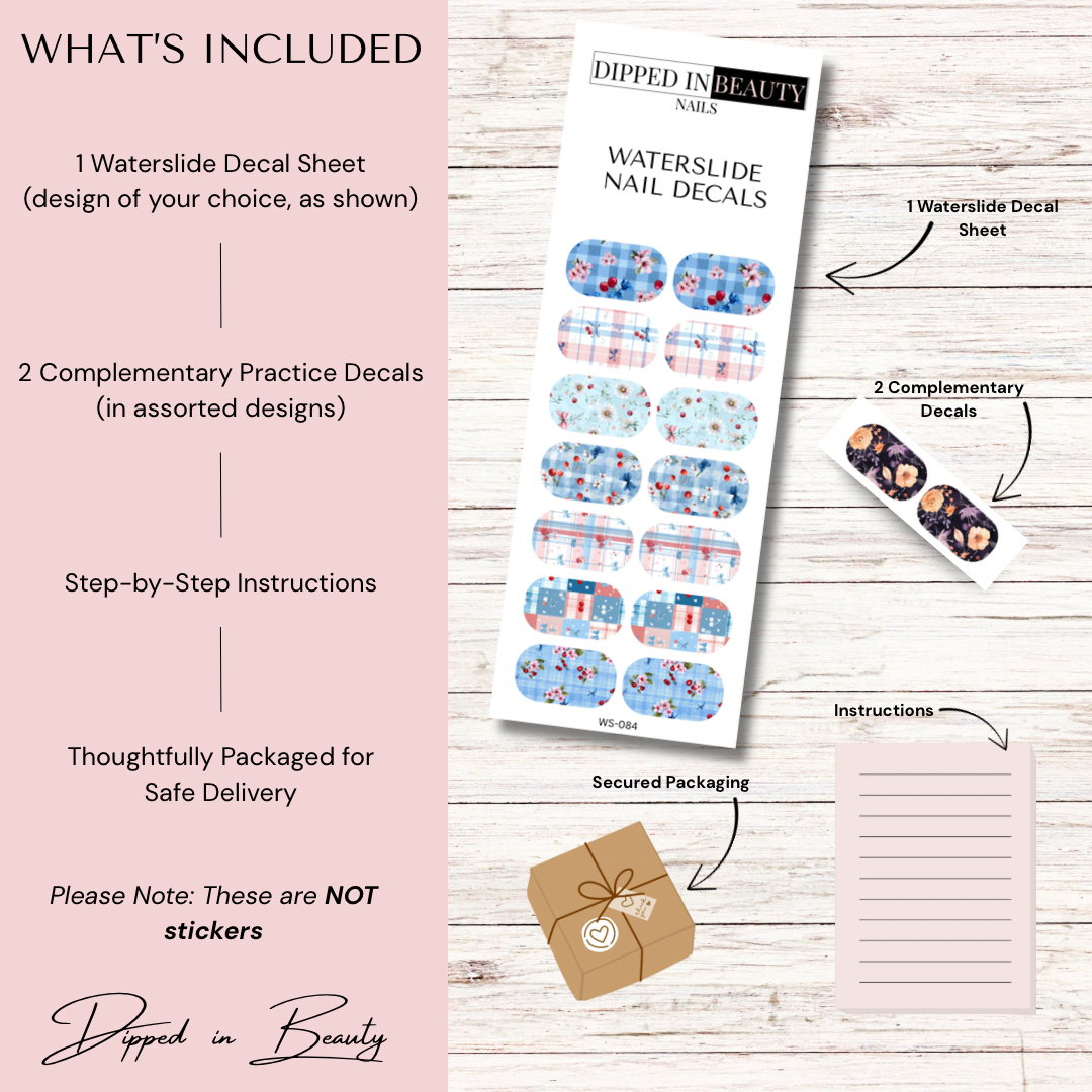 Cherry Bow Nail Decals | Waterslide 084