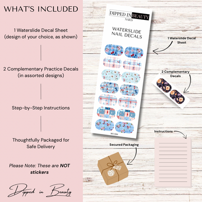 Cherry Bow Nail Decals | Waterslide 084