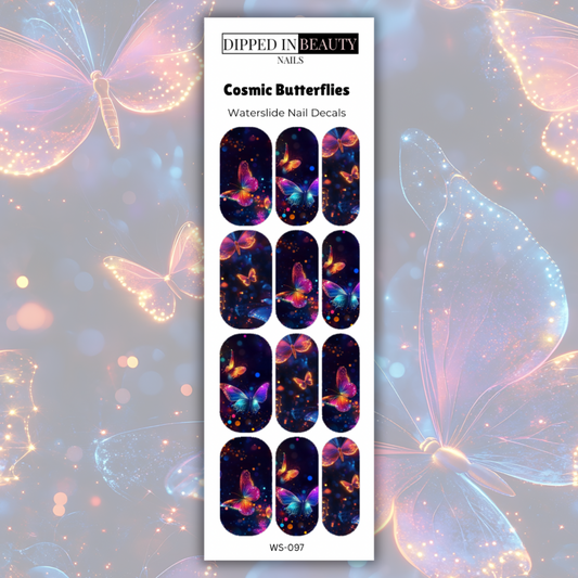 Cosmic Butterflies Waterslide Nail Decals | Waterslide 097
