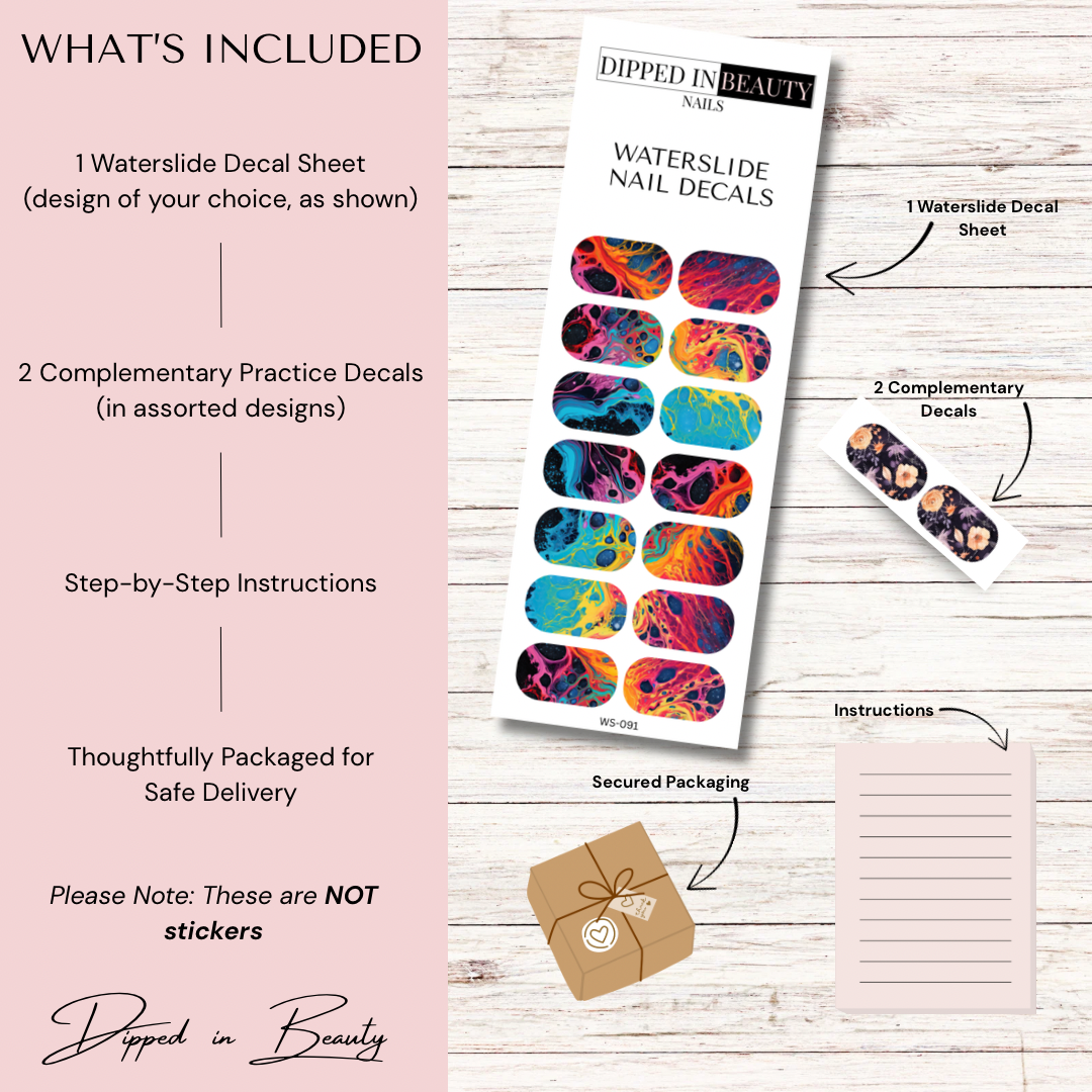 Abstract Marble Waterslide Nail Decals | Waterslide 091