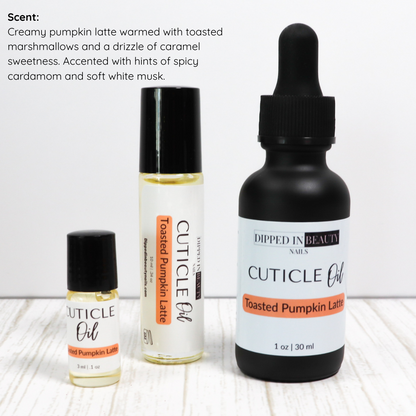 Toasted Pumpkin Latte Cuticle Oil – Fall Scented Nail Care, Moisturizing Cuticle Oil with Pumpkin, Caramel & Marshmallow