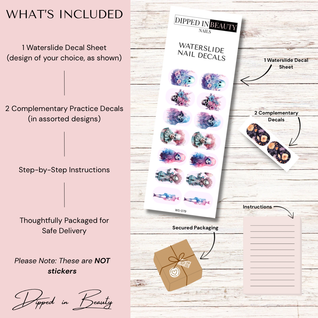 Pastel Halloween Nail Decals | Waterslide 079