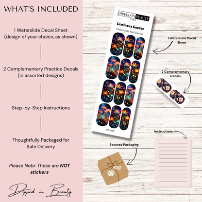 Luminous Garden Waterslide Nail Decals | Waterslide 098