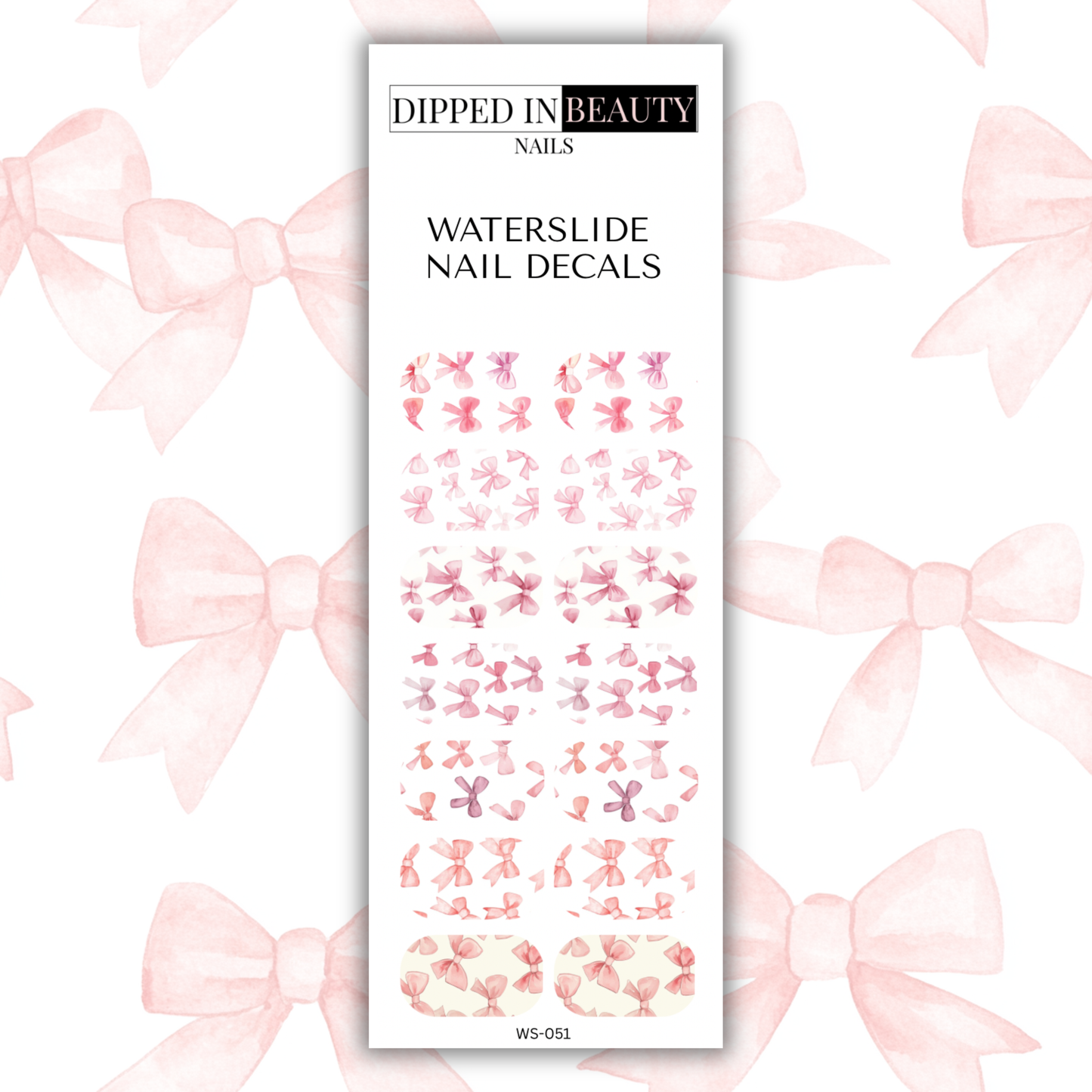 Pink Bow Waterslide Nail Decals | Waterslide 051