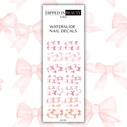Pink Bow Waterslide Nail Decals | Waterslide 051
