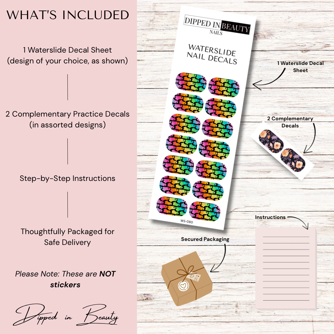 Rainbow Ghost Waterslide Nail Decals | Waterslide 080