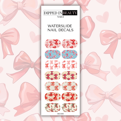 Red Bow Waterslide Nail Decals | Waterslide 049