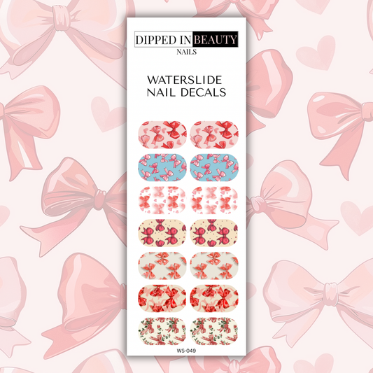 Red Bow Waterslide Nail Decals | Waterslide 049