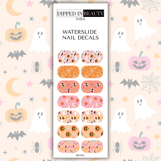 Pastel Pumpkin & Ghost Waterslide Nail Decals | Waterslide 011