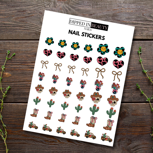 Retro Cowgirl Nail Stickers