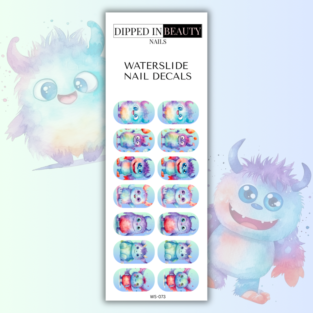 Cute Monster Nail Decals | Waterslide 073