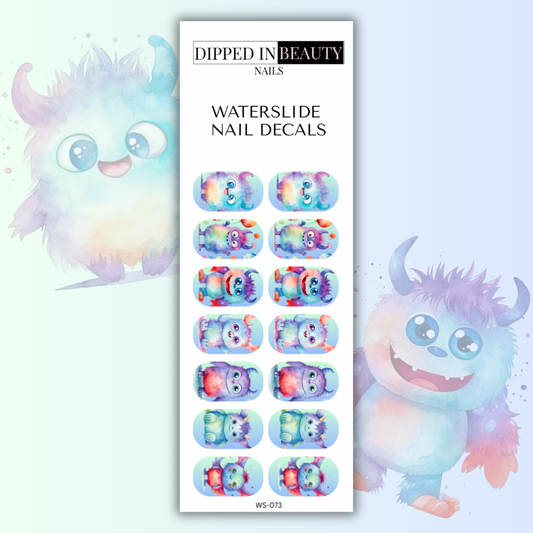 Cute Monster Nail Decals | Waterslide 073