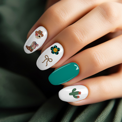 Retro Cowgirl Nail Stickers