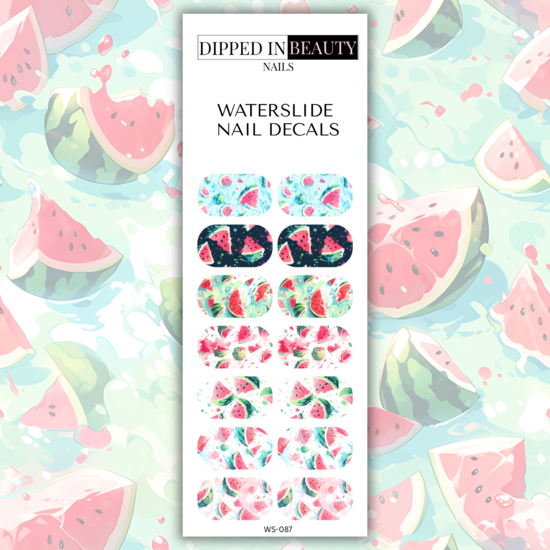 Summer Watermelon Nail Decals | Waterslide 087