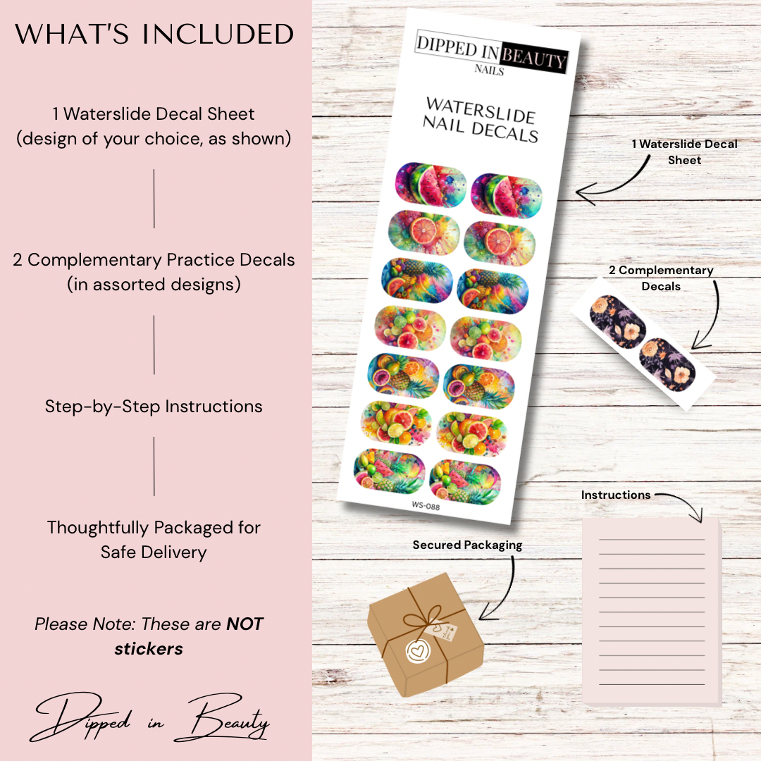 Tropical Fruit Nail Decals | Waterslide 088