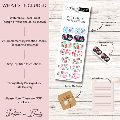 Summer Watermelon Nail Decals | Waterslide 087