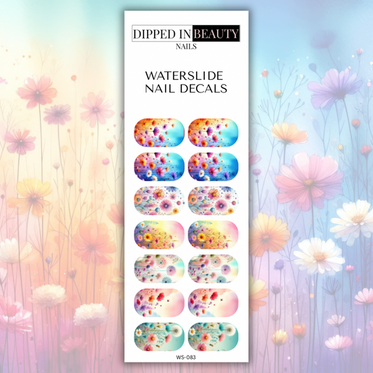 Pastel Floral Nail Decals | Waterslide 083
