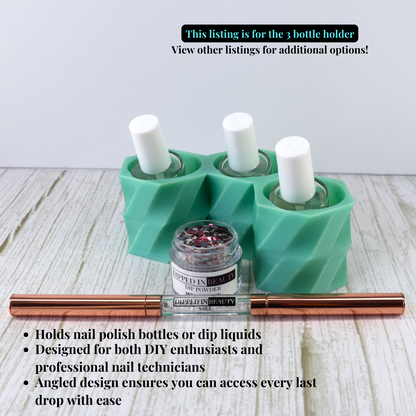 Three Bottle Dip Liquid Holder, Nail Polish Holder