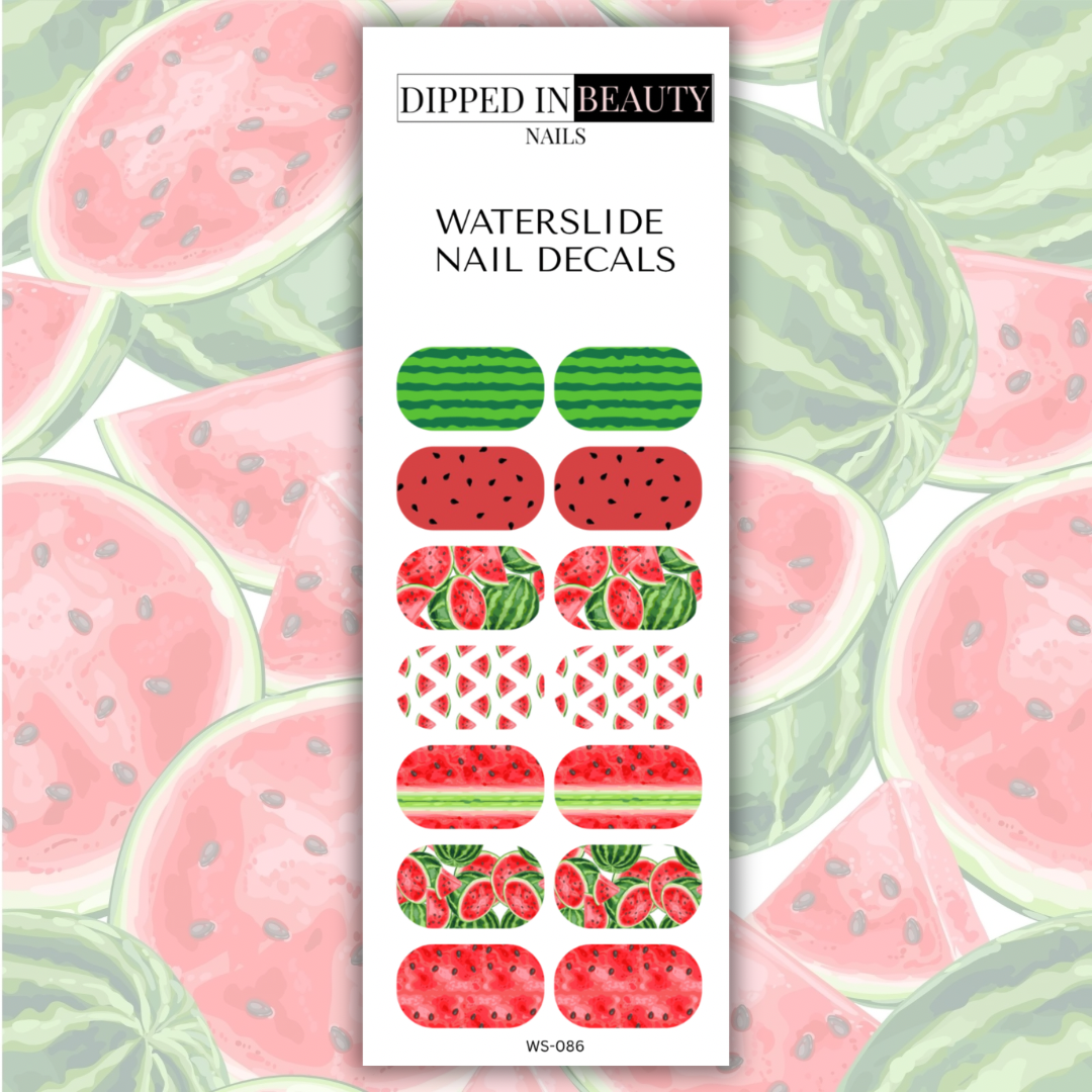 Watermelon Pattern Nail Decals | Waterslide 086