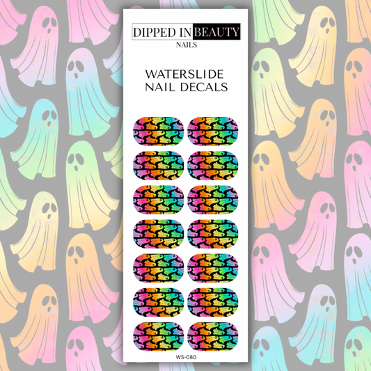 Rainbow Ghost Waterslide Nail Decals | Waterslide 080